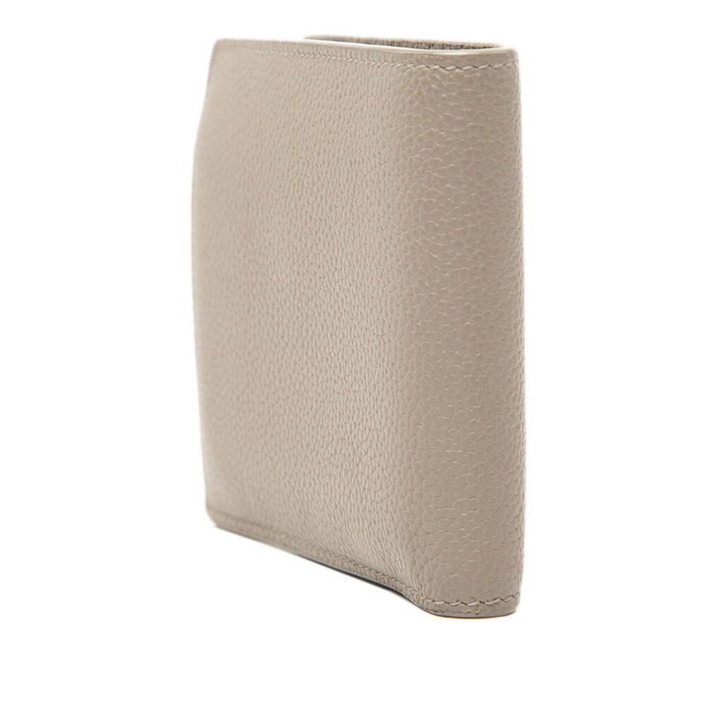 Saint Laurent Tiny Cassandra YSL Logo Bi-fold Wallet 610193 Beige Leather Wom... - Picture 2 of 7